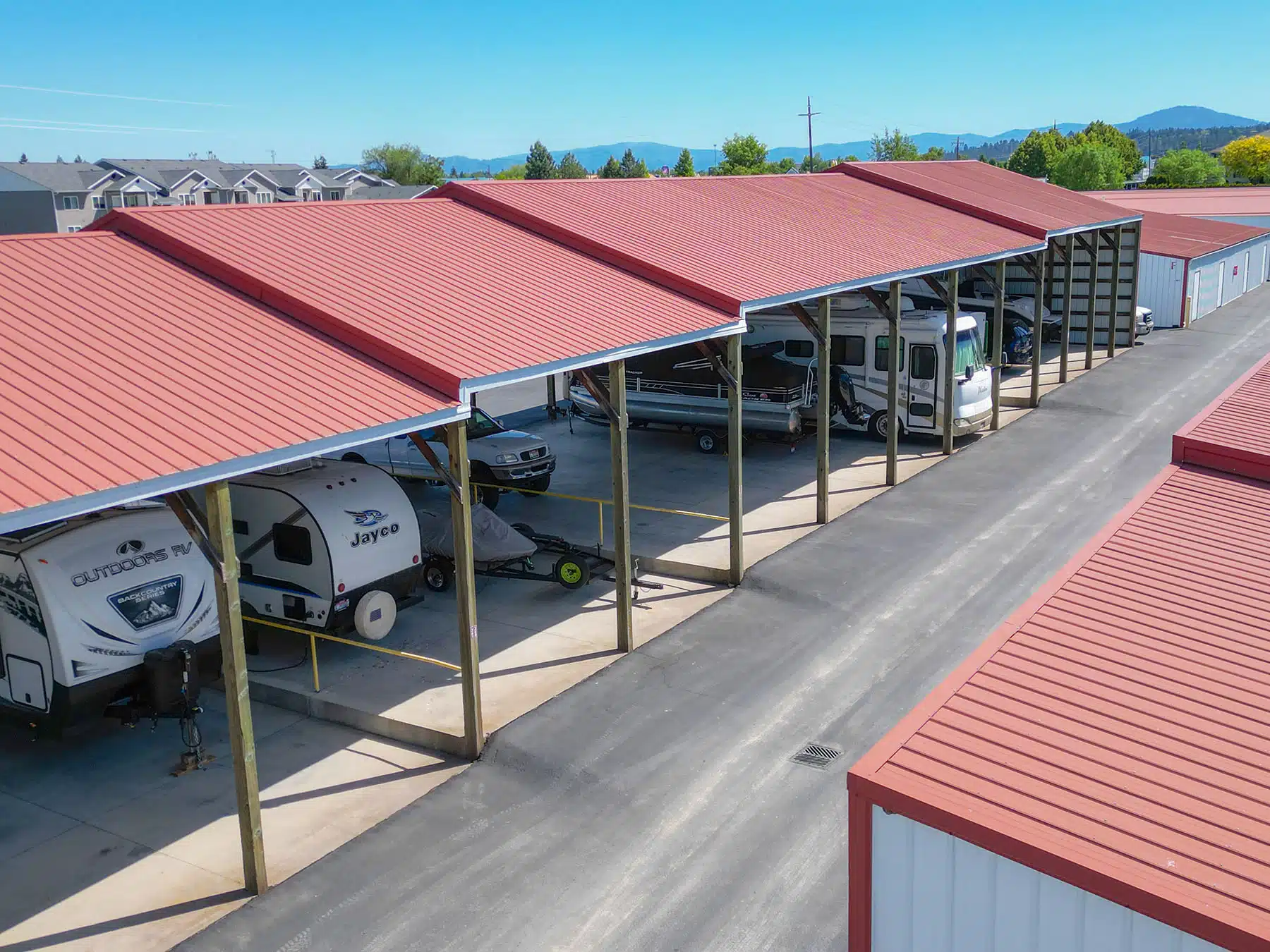 RV's and campers under covered parking